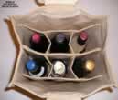 Inside Six Bottle Wine Bag